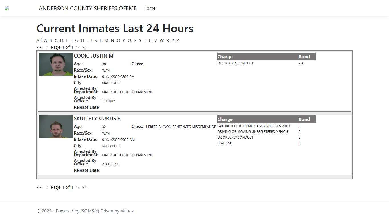 Inmates - ISOMS Portal